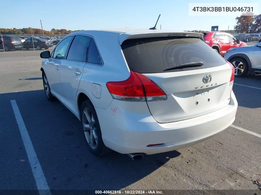 2011 Toyota Venza Base V6 VIN: 4T3BK3BB1BU046731 Lot: 40662516