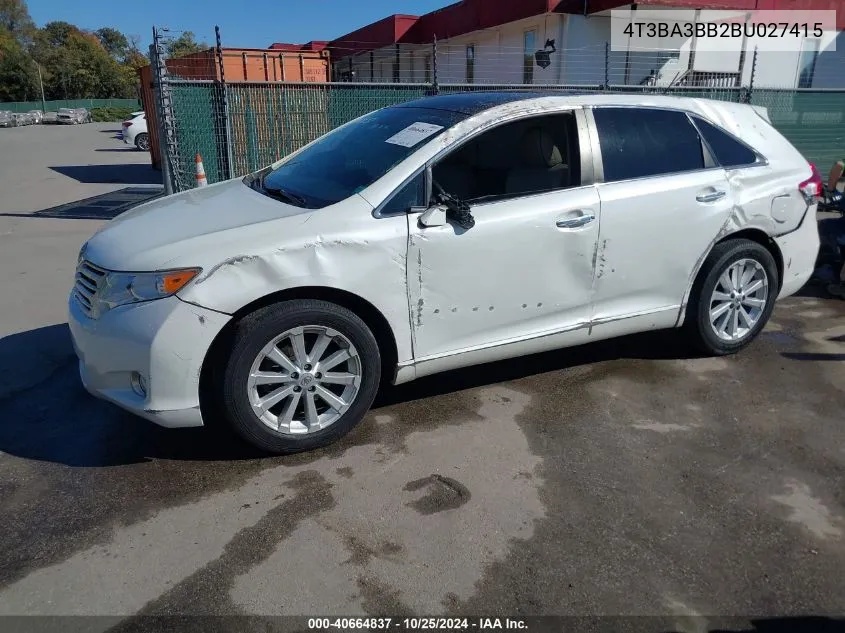 2011 Toyota Venza VIN: 4T3BA3BB2BU027415 Lot: 40664837