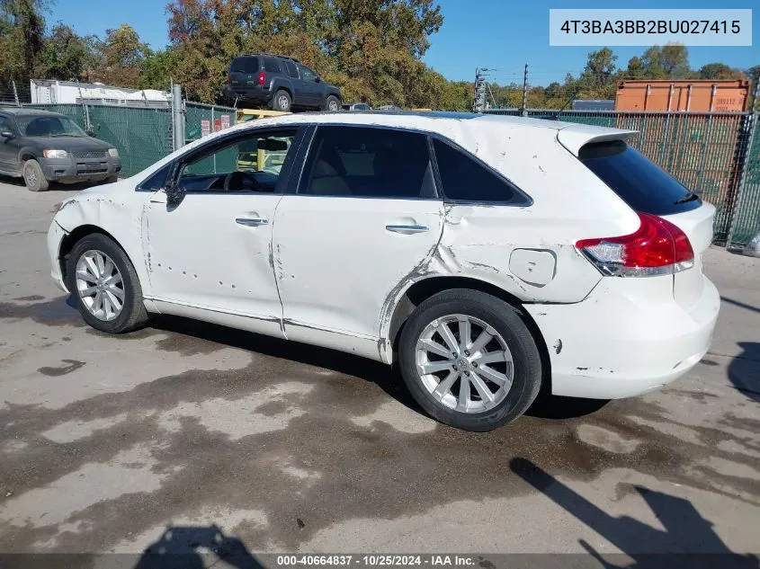 2011 Toyota Venza VIN: 4T3BA3BB2BU027415 Lot: 40664837