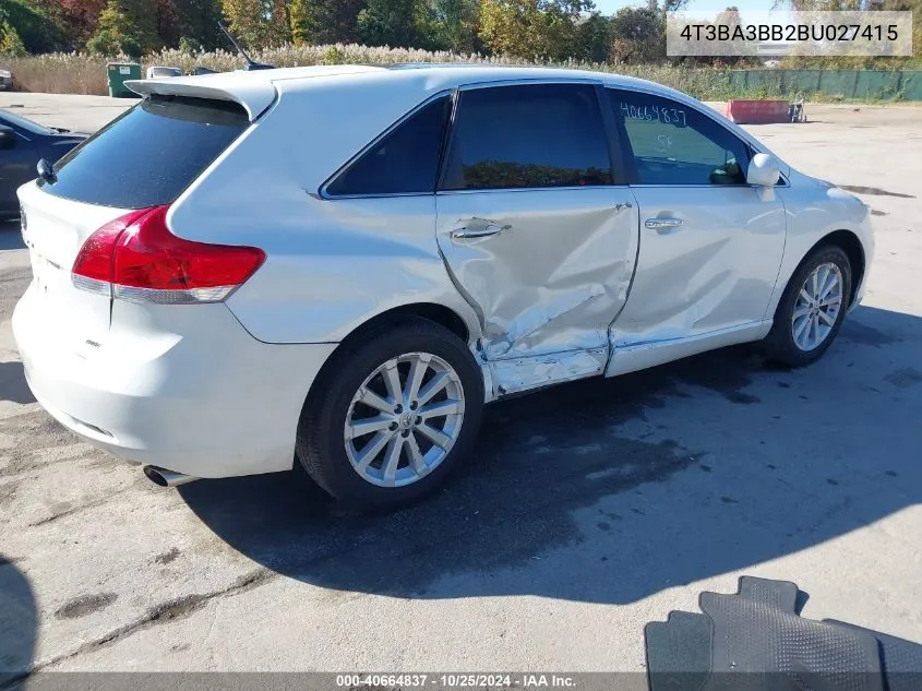 2011 Toyota Venza VIN: 4T3BA3BB2BU027415 Lot: 40664837