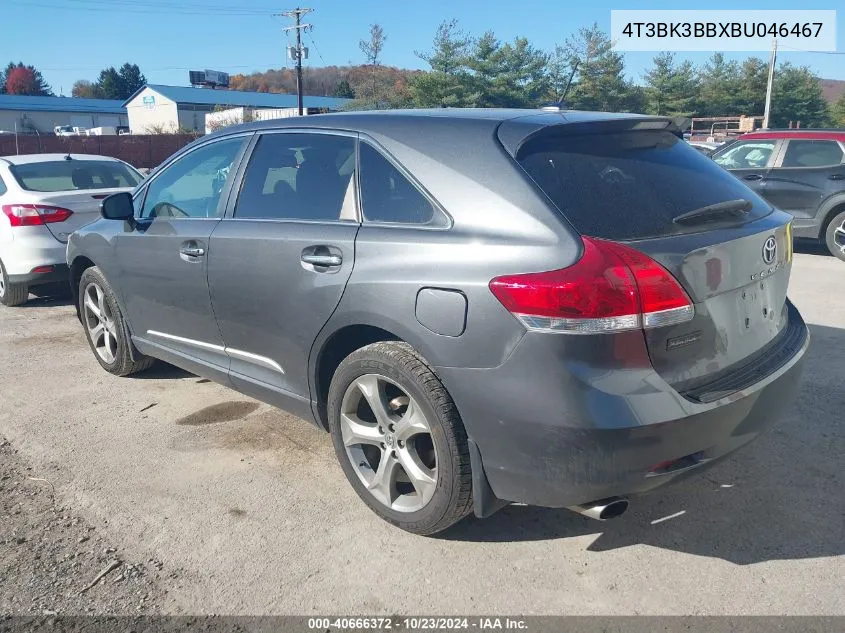 2011 Toyota Venza Base V6 VIN: 4T3BK3BBXBU046467 Lot: 40666372