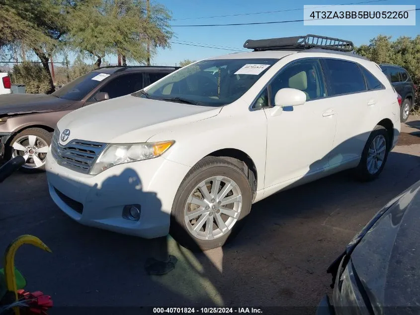 2011 Toyota Venza VIN: 4T3ZA3BB5BU052260 Lot: 40701824