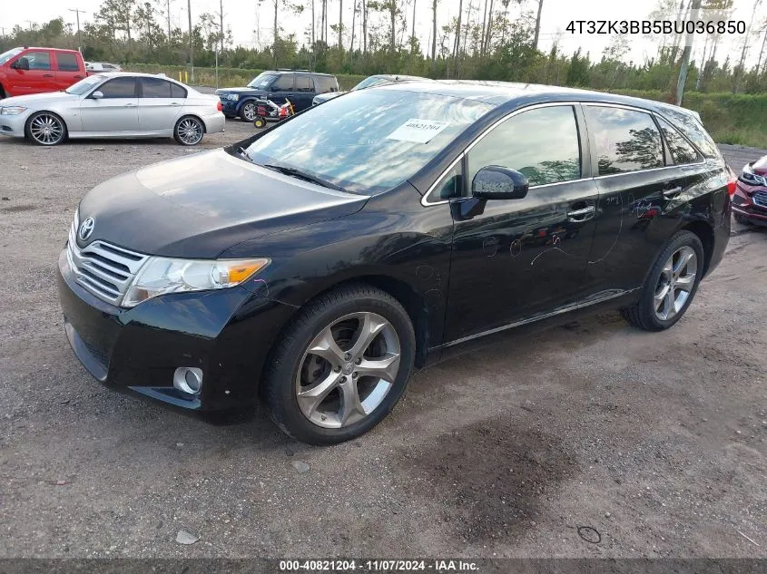 2011 Toyota Venza Base V6 VIN: 4T3ZK3BB5BU036850 Lot: 40821204