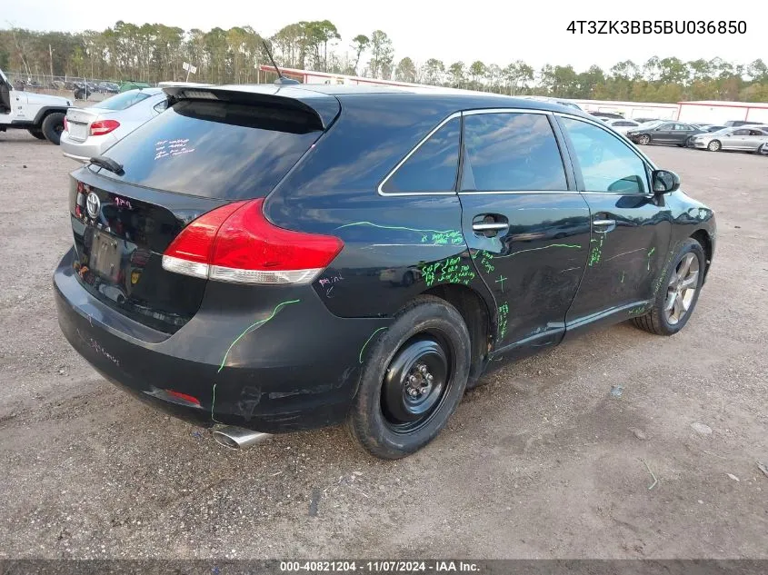 2011 Toyota Venza Base V6 VIN: 4T3ZK3BB5BU036850 Lot: 40821204