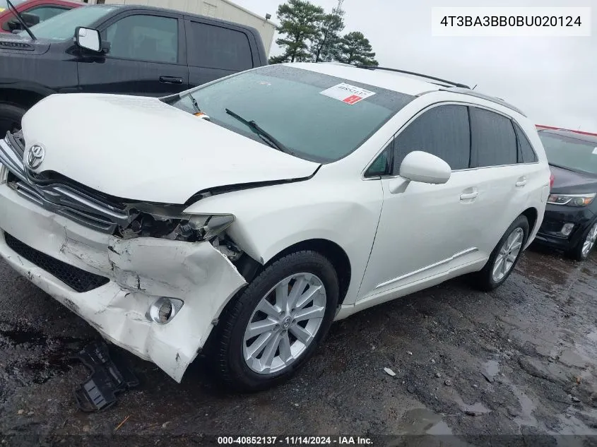 2011 Toyota Venza VIN: 4T3BA3BB0BU020124 Lot: 40852137