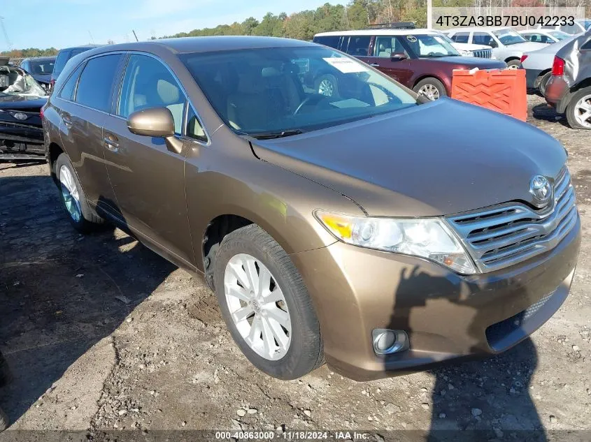 2011 Toyota Venza VIN: 4T3ZA3BB7BU042233 Lot: 40863000