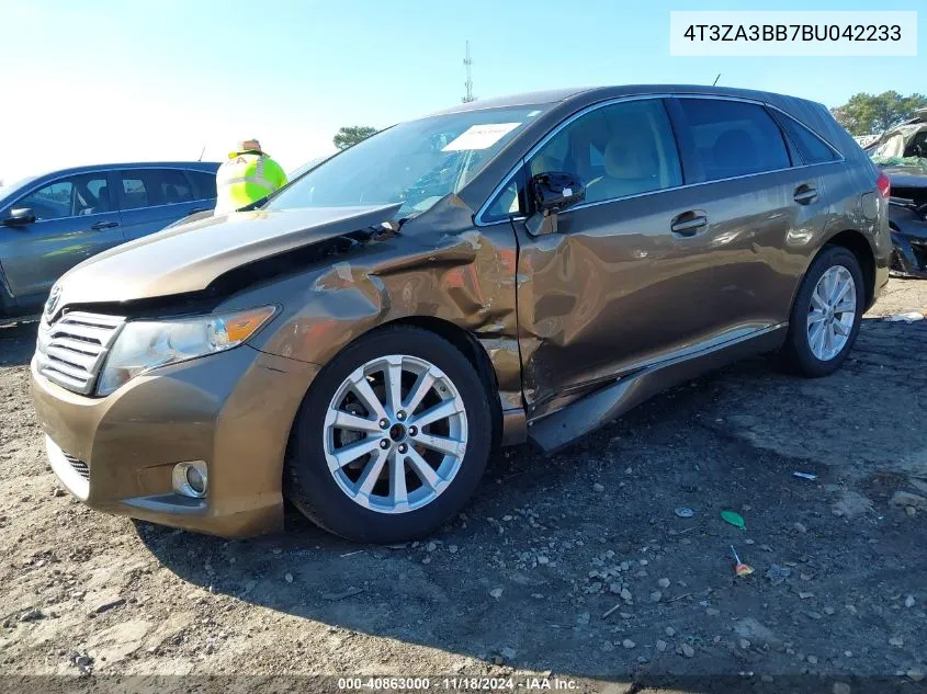 2011 Toyota Venza VIN: 4T3ZA3BB7BU042233 Lot: 40863000