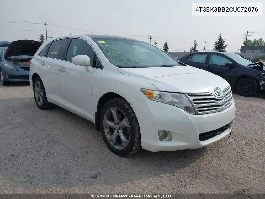 2012 Toyota Venza Le/Xle/Limited VIN: 4T3BK3BB2CU072076 Lot: 12071009