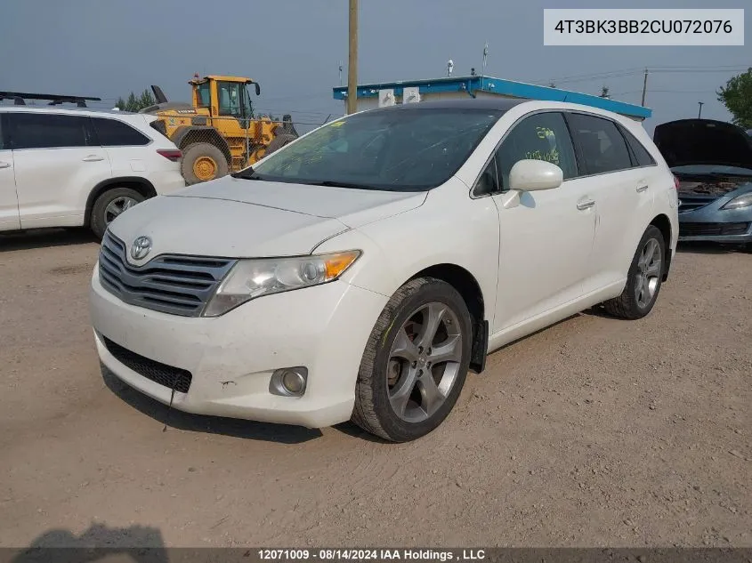 2012 Toyota Venza Le/Xle/Limited VIN: 4T3BK3BB2CU072076 Lot: 12071009