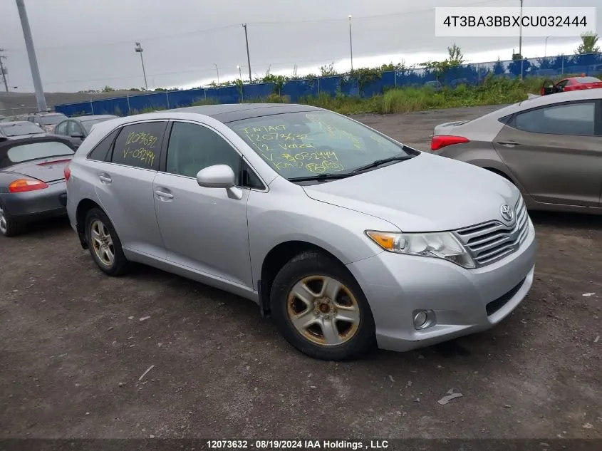 4T3BA3BBXCU032444 2012 Toyota Venza