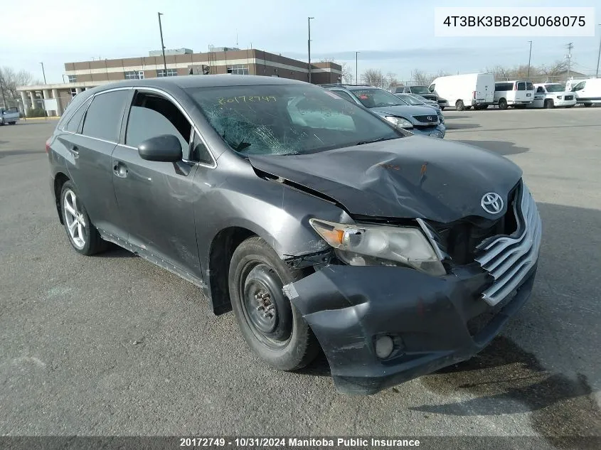 2012 Toyota Venza V6 VIN: 4T3BK3BB2CU068075 Lot: 20172749