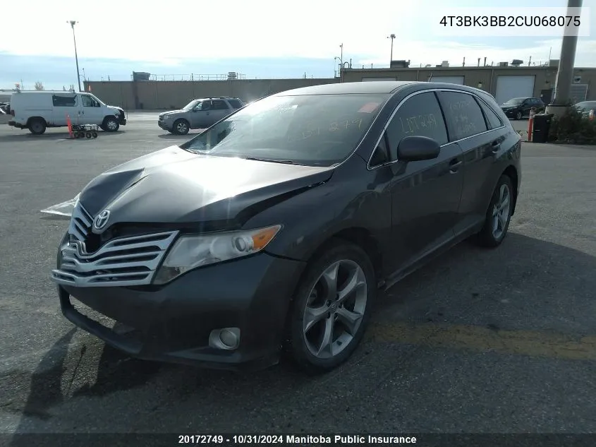 2012 Toyota Venza V6 VIN: 4T3BK3BB2CU068075 Lot: 20172749