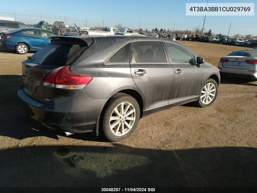 2012 Toyota Venza Le/Xle VIN: 4T3BA3BB1CU029769 Lot: 30048287