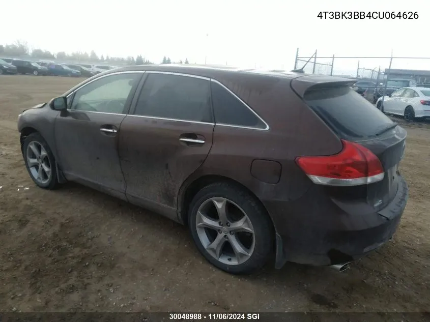 2012 Toyota Venza Le/Xle/Limited VIN: 4T3BK3BB4CU064626 Lot: 30048988