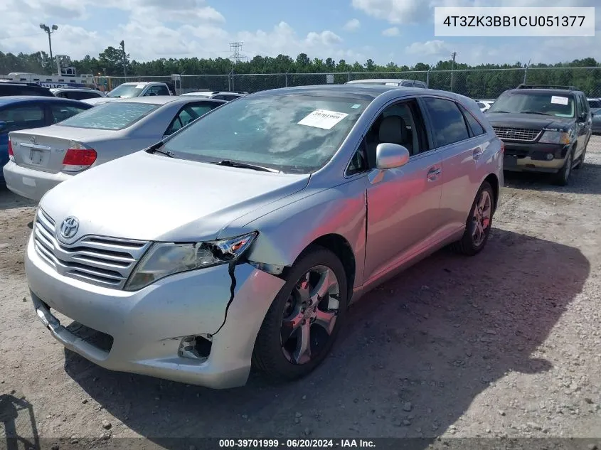 4T3ZK3BB1CU051377 2012 Toyota Venza Xle V6