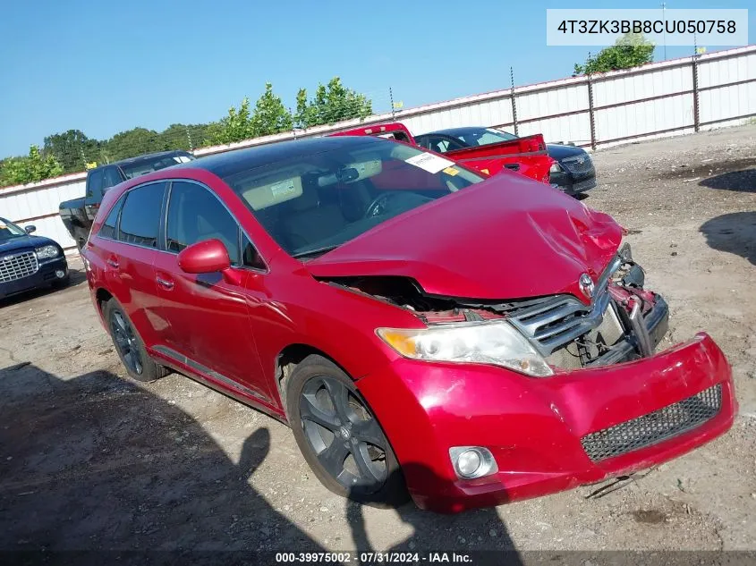 2012 Toyota Venza Xle V6 VIN: 4T3ZK3BB8CU050758 Lot: 39975002