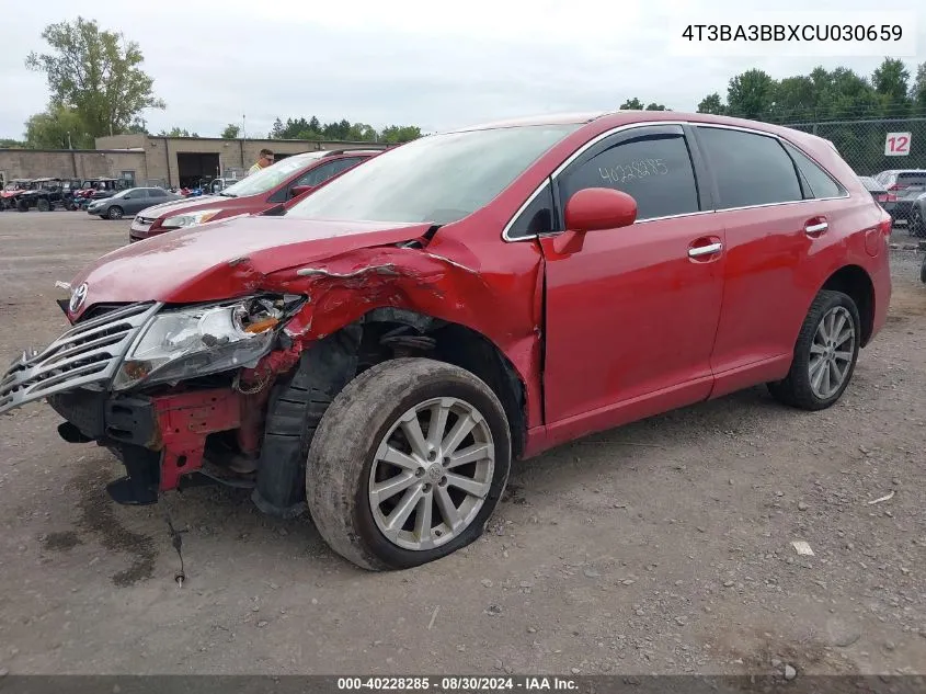 2012 Toyota Venza Le VIN: 4T3BA3BBXCU030659 Lot: 40228285