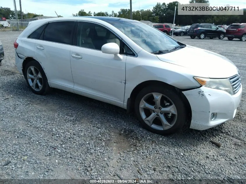 4T3ZK3BB0CU047711 2012 Toyota Venza Limited V6