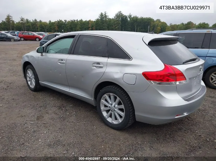 2012 Toyota Venza Le VIN: 4T3BA3BB7CU029971 Lot: 40402897