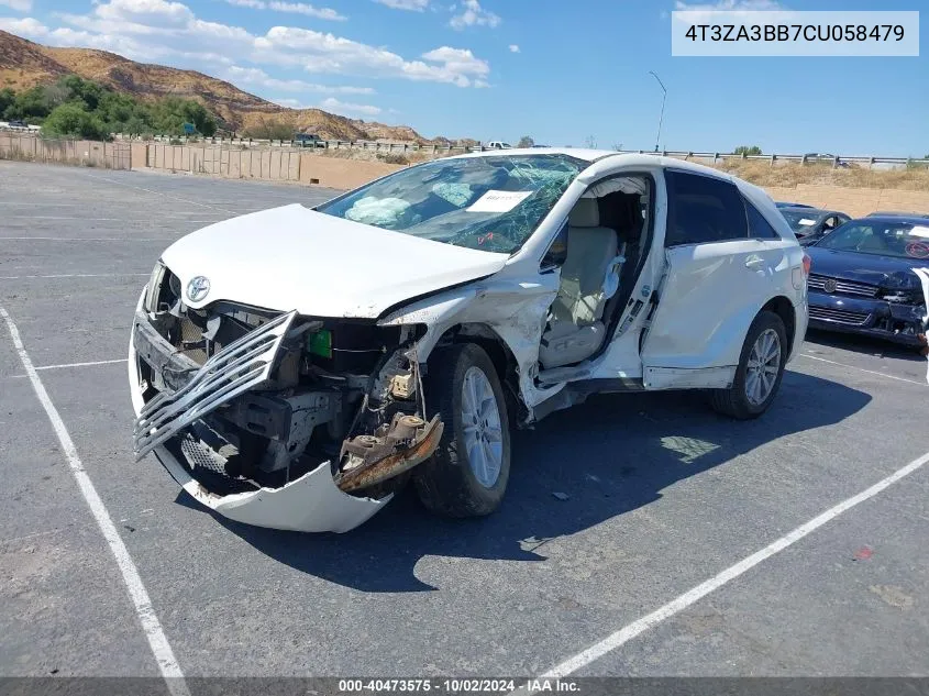 2012 Toyota Venza Le VIN: 4T3ZA3BB7CU058479 Lot: 40473575