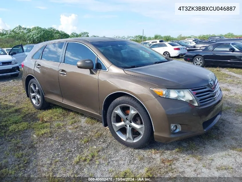 4T3ZK3BBXCU046887 2012 Toyota Venza Xle V6