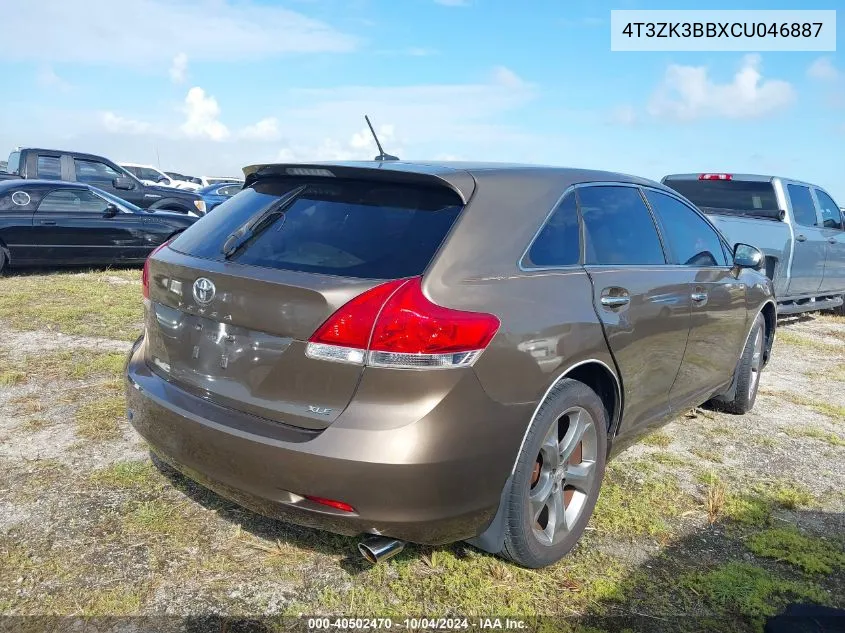 4T3ZK3BBXCU046887 2012 Toyota Venza Xle V6