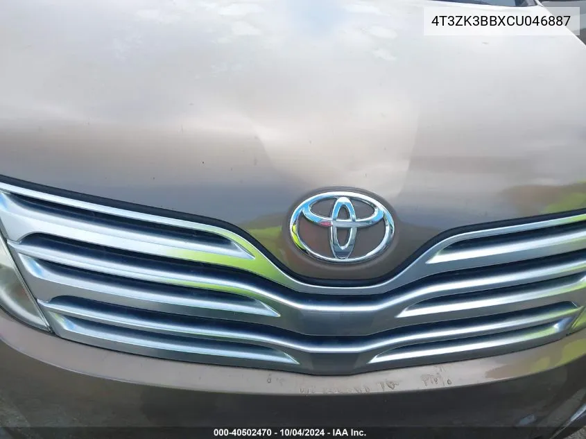 4T3ZK3BBXCU046887 2012 Toyota Venza Xle V6