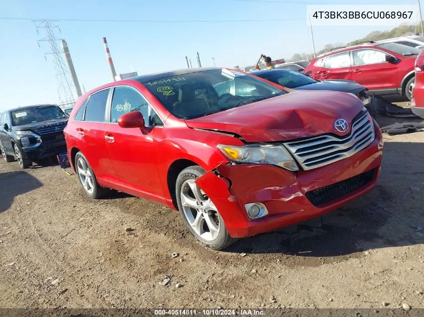 2012 Toyota Venza Xle V6 VIN: 4T3BK3BB6CU068967 Lot: 40514811