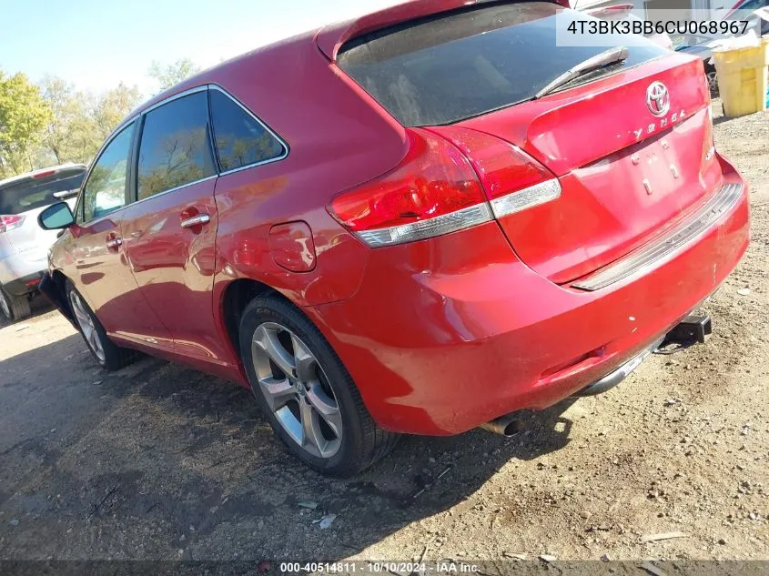 2012 Toyota Venza Xle V6 VIN: 4T3BK3BB6CU068967 Lot: 40514811