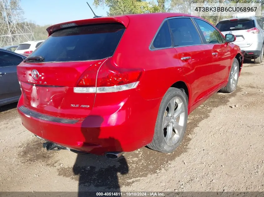 2012 Toyota Venza Xle V6 VIN: 4T3BK3BB6CU068967 Lot: 40514811