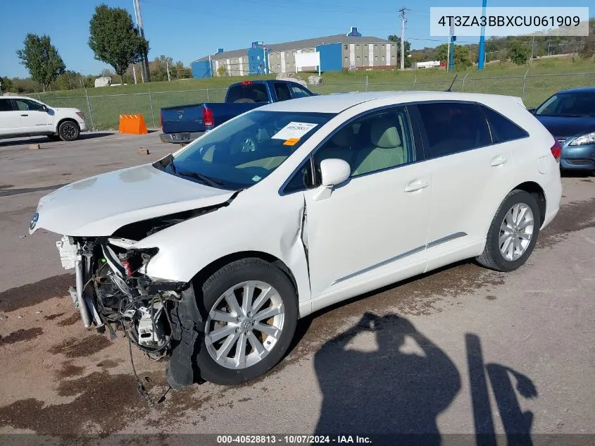 4T3ZA3BBXCU061909 2012 Toyota Venza Le