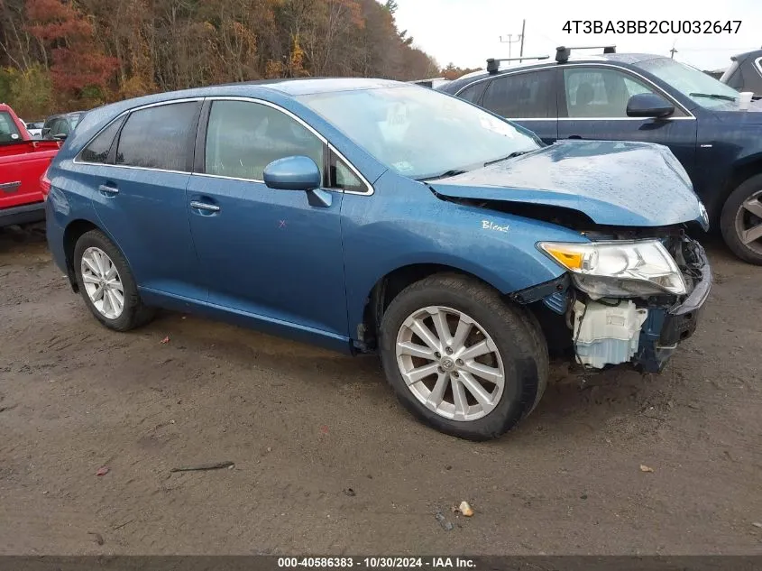 2012 Toyota Venza Xle VIN: 4T3BA3BB2CU032647 Lot: 40586383