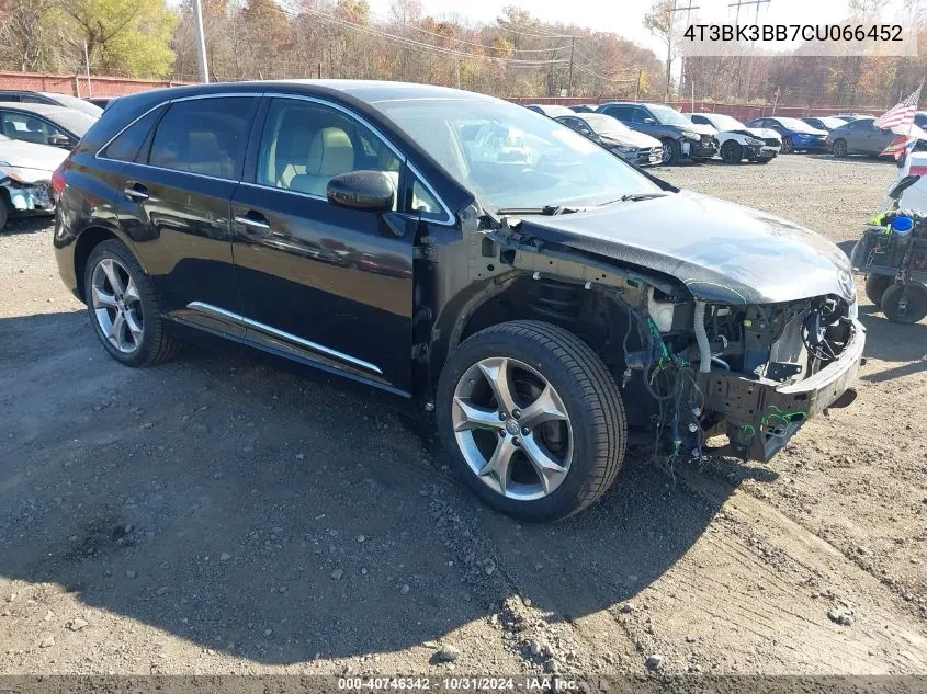 2012 Toyota Venza Limited V6 VIN: 4T3BK3BB7CU066452 Lot: 40746342