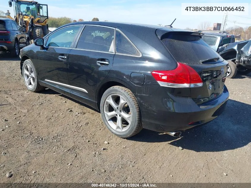 2012 Toyota Venza Limited V6 VIN: 4T3BK3BB7CU066452 Lot: 40746342