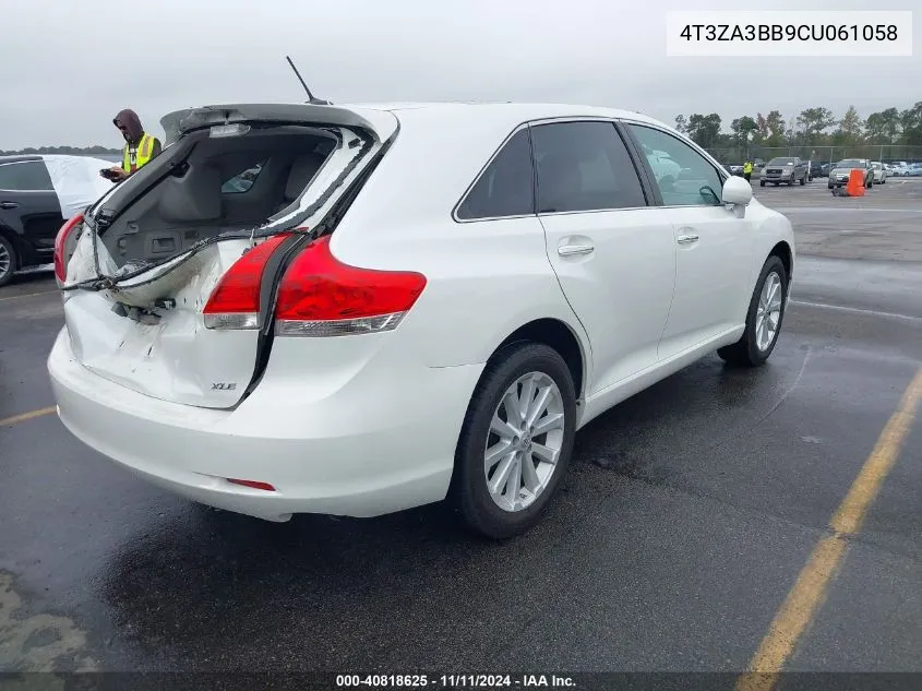 2012 Toyota Venza Xle VIN: 4T3ZA3BB9CU061058 Lot: 40818625