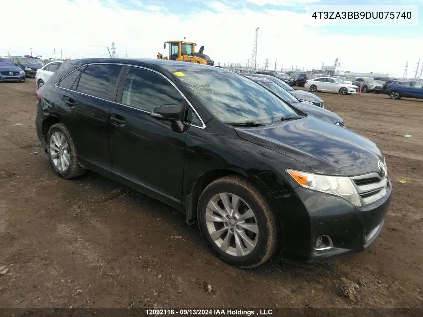 2013 Toyota Venza Le/Xle VIN: 4T3ZA3BB9DU075740 Lot: 12092116