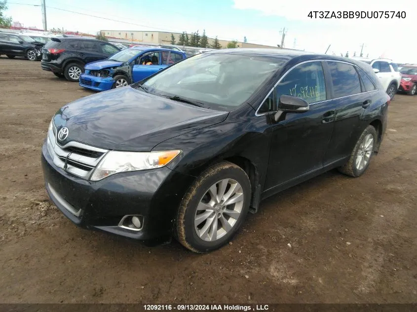 2013 Toyota Venza Le/Xle VIN: 4T3ZA3BB9DU075740 Lot: 12092116