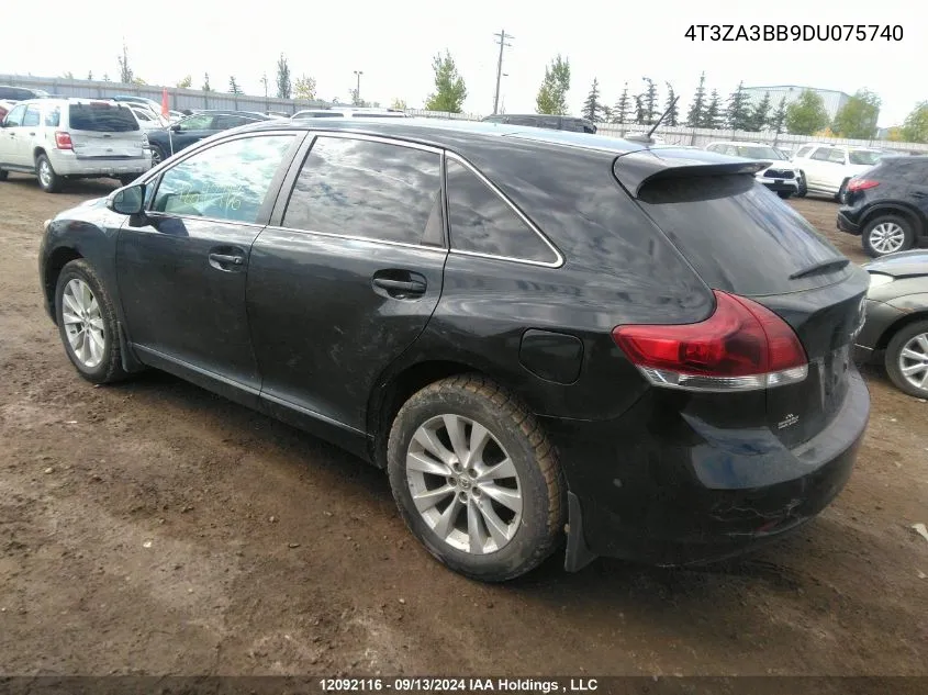 2013 Toyota Venza Le/Xle VIN: 4T3ZA3BB9DU075740 Lot: 12092116