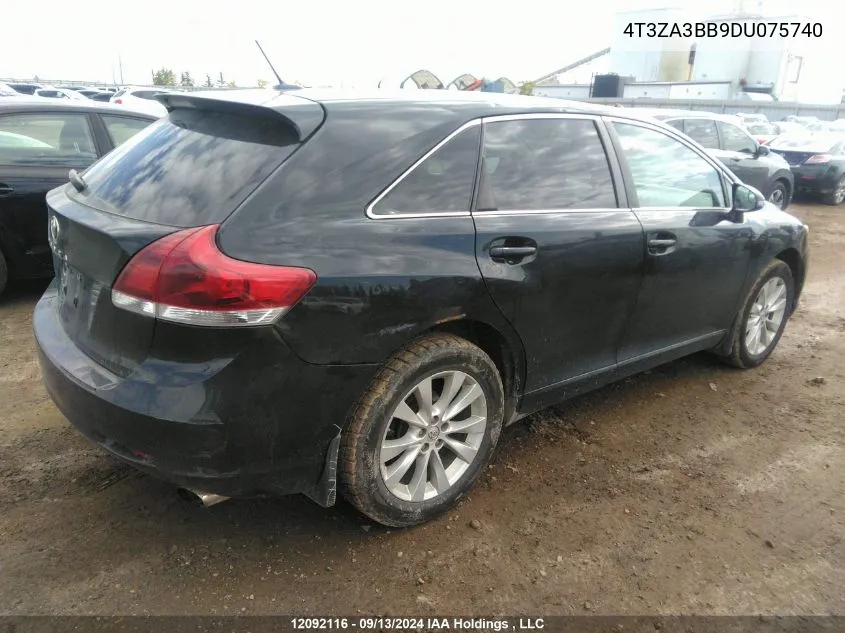 2013 Toyota Venza Le/Xle VIN: 4T3ZA3BB9DU075740 Lot: 12092116