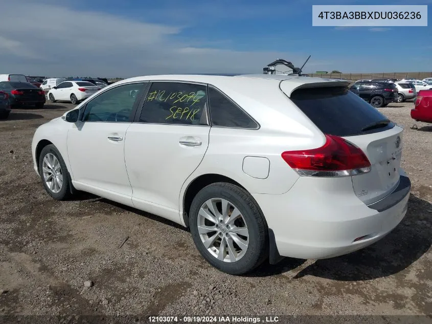 2013 Toyota Venza Le/Xle VIN: 4T3BA3BBXDU036236 Lot: 12103074