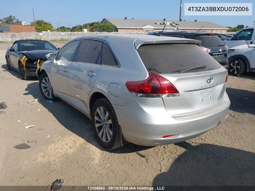 2013 Toyota Venza Le/Xle VIN: 4T3ZA3BBXDU072006 Lot: 12105643