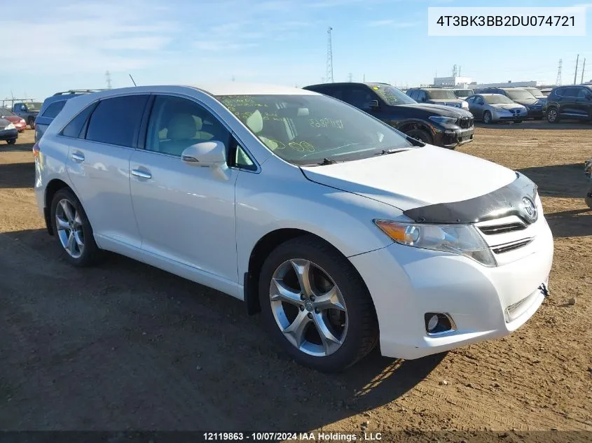 2013 Toyota Venza Le/Xle/Limited VIN: 4T3BK3BB2DU074721 Lot: 12119863