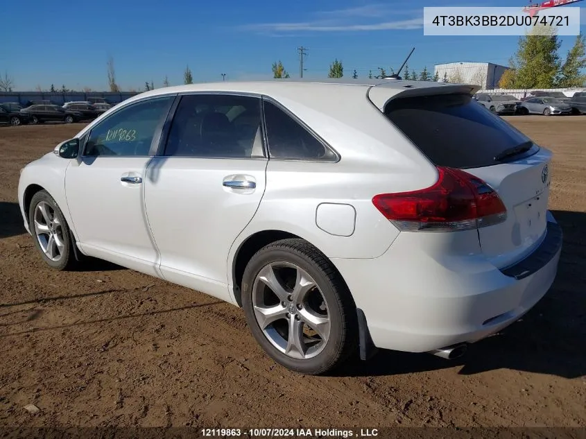 2013 Toyota Venza Le/Xle/Limited VIN: 4T3BK3BB2DU074721 Lot: 12119863