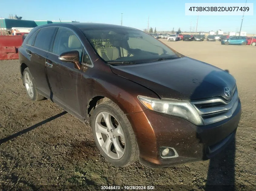 2013 Toyota Venza Le/Xle/Limited VIN: 4T3BK3BB2DU077439 Lot: 30048470