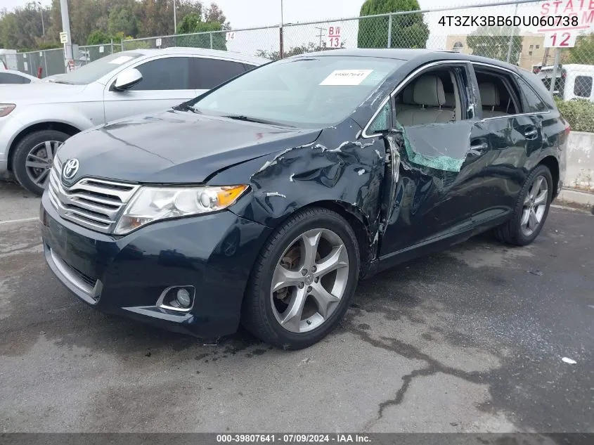 2013 Toyota Venza Xle V6 VIN: 4T3ZK3BB6DU060738 Lot: 39807641