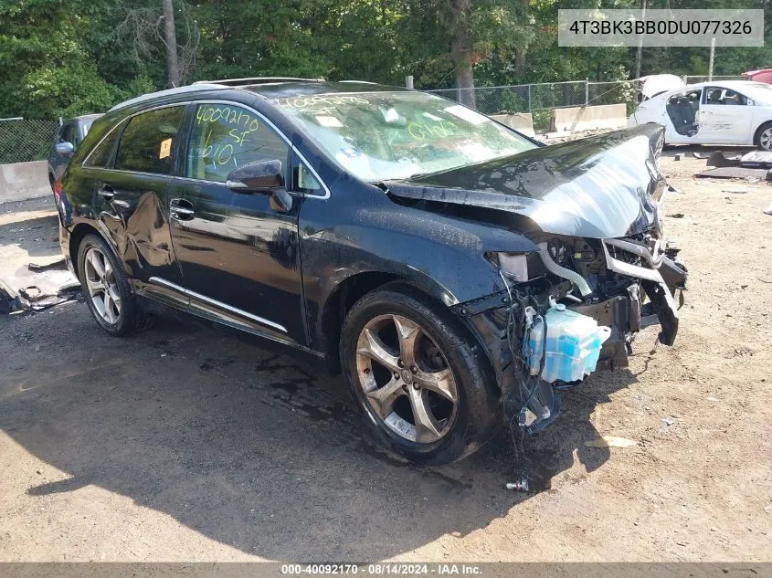 2013 Toyota Venza Xle V6 VIN: 4T3BK3BB0DU077326 Lot: 40092170