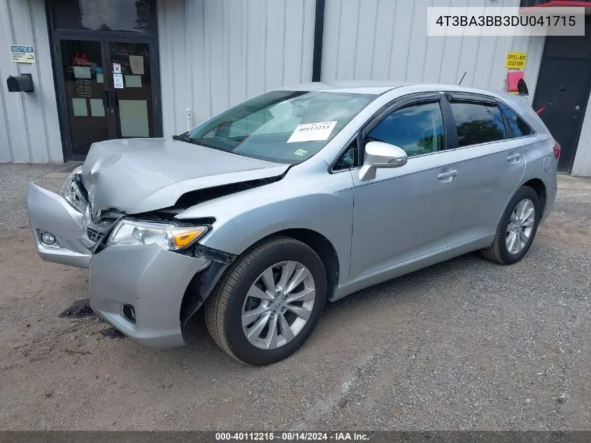 2013 Toyota Venza Le VIN: 4T3BA3BB3DU041715 Lot: 40112215