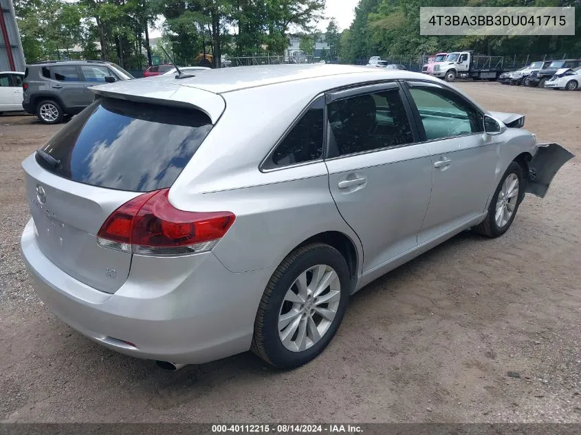 2013 Toyota Venza Le VIN: 4T3BA3BB3DU041715 Lot: 40112215