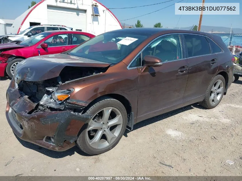 2013 Toyota Venza Base V6 VIN: 4T3BK3BB1DU077562 Lot: 40207957