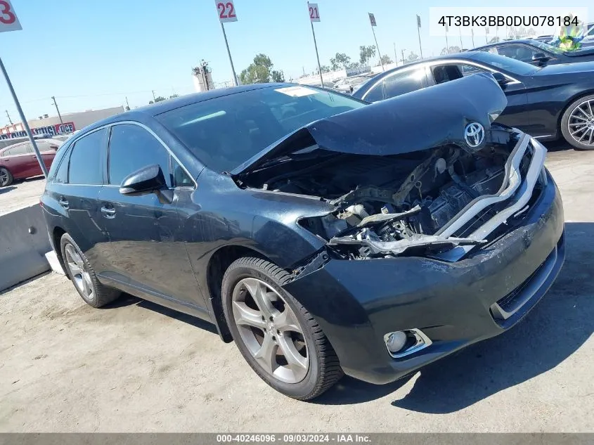 2013 Toyota Venza Xle V6 VIN: 4T3BK3BB0DU078184 Lot: 40246096